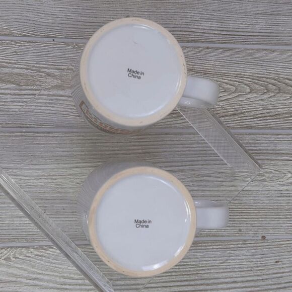 Lot of 2 Dunkin Donuts White Orange Interior Bakery Series Mugs Coffee Tea - Picture 4 of 6